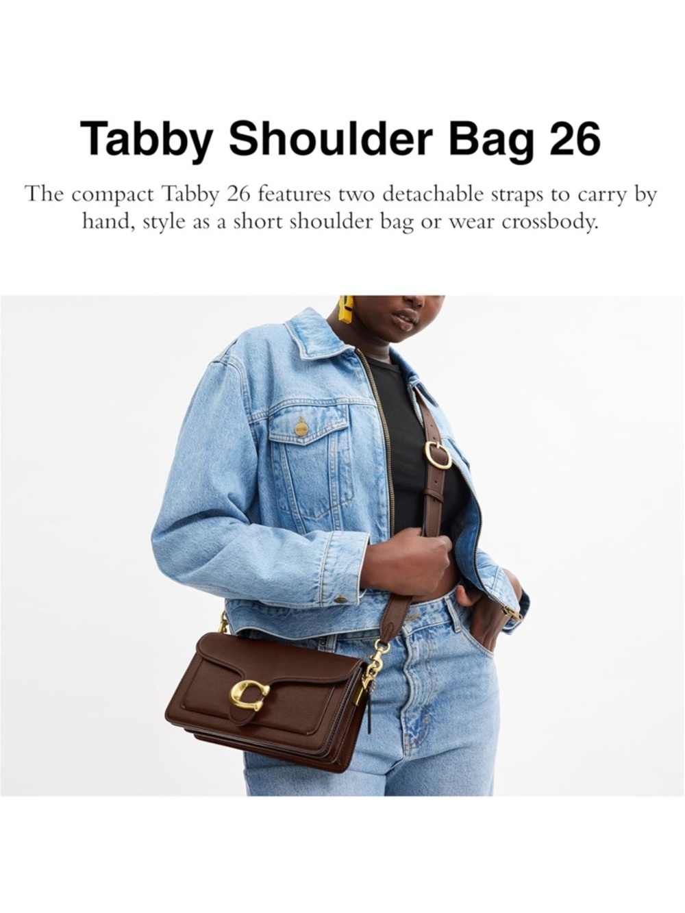 New Coach Maple Tabby Shoulder Bag 26 in Dark Brown with Silver Hardware - Picture 2 of 7